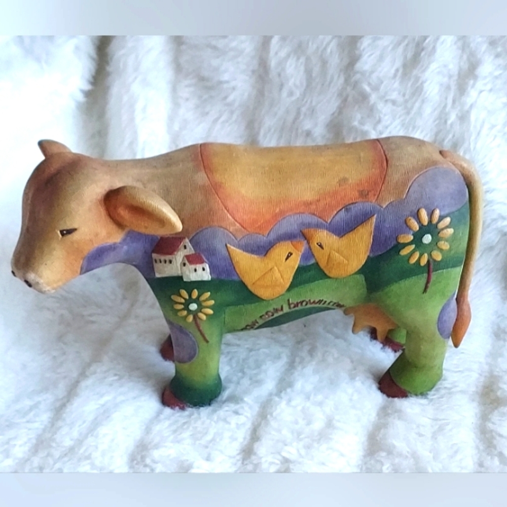 Vintage cow parade hand painted Resin.